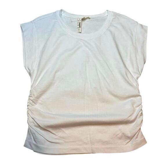 Madewell Side-Cinch Muscle Tee White Cap Sleeve Top Size S NWT - Picture 6 of 9